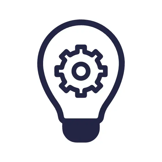 Lightbulb With Gear Line Icon