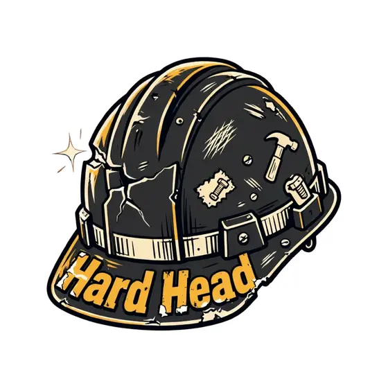 Cracked Charcoal Hard Hat With Tools