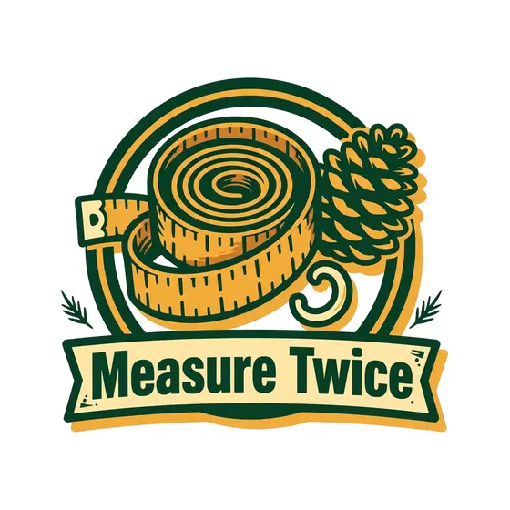 Measure Twice Tape and Pine Cone Banner