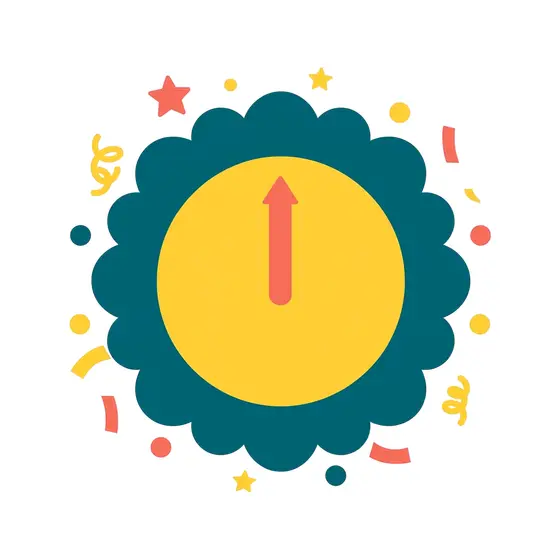 Teal Scalloped Clock With Yellow Face