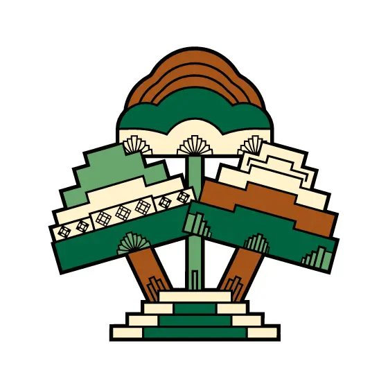 Art Deco Fan Mushroom Trio