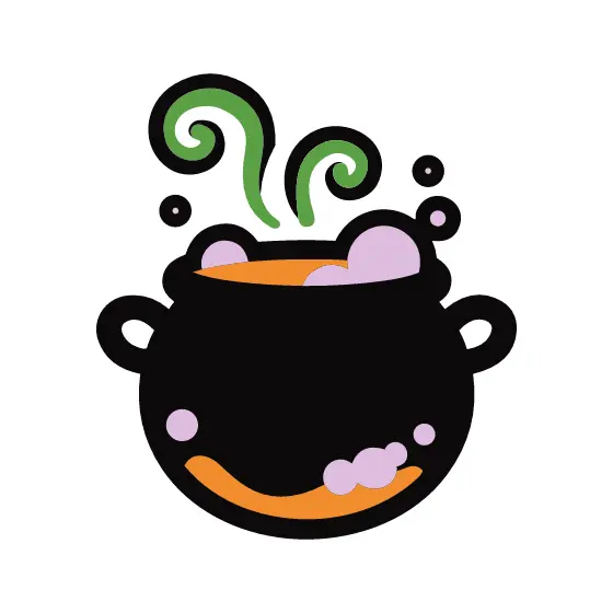 Bubbling Cauldron With Green Steam
