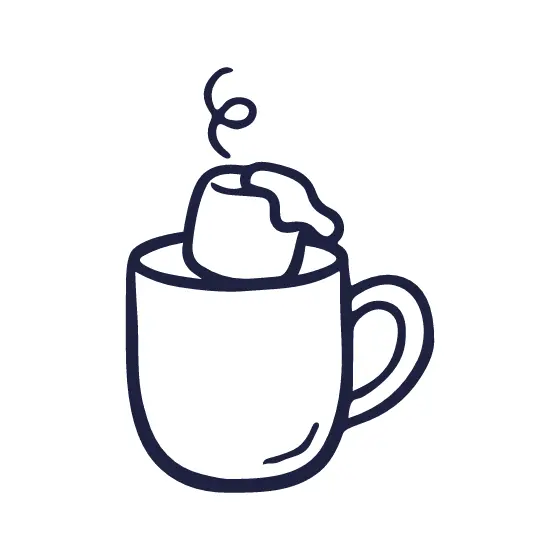 Hand-Drawn Mug With Round Marshmallow