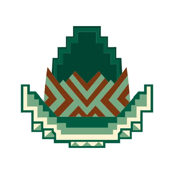 Stepped Green Hat With Chevron Band
