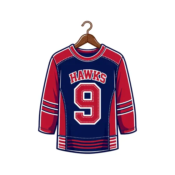 Navy Jersey With Hawks Number 9