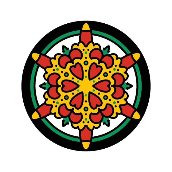 Yellow Heart Snowflake In Green Ring