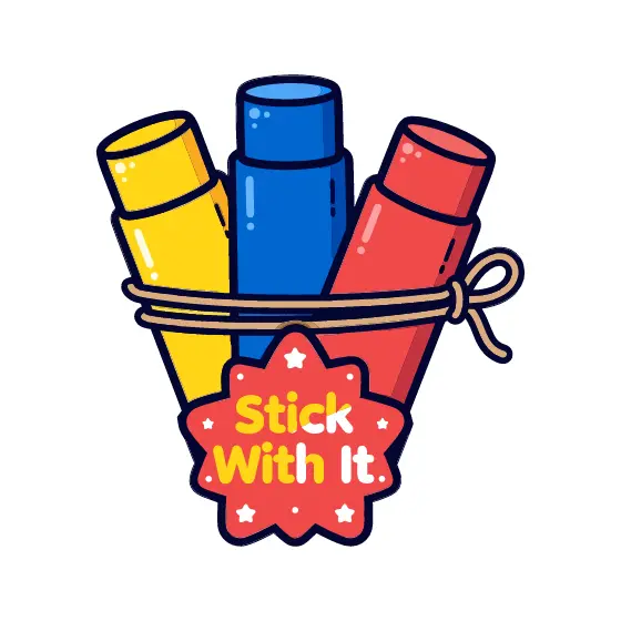 Fanned Glue Sticks With Red Badge