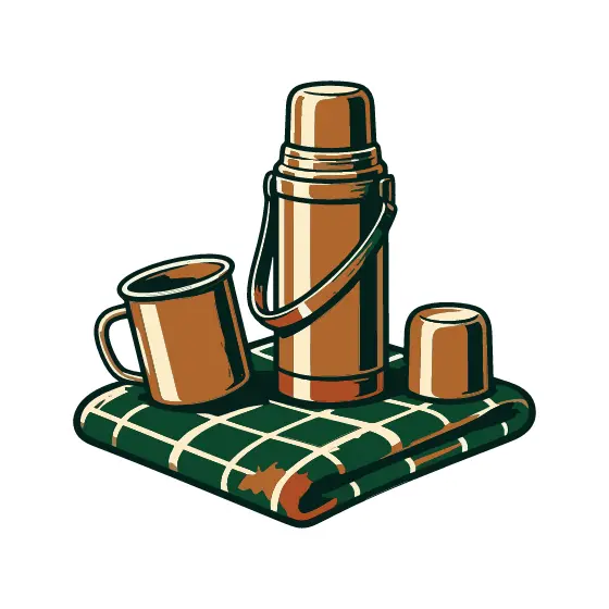 Thermos With Handle and Stacked Mug