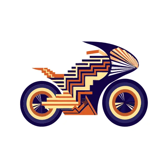 Art Deco Motorcycle With Stepped Tank