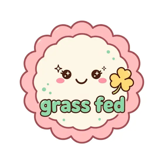 Pink Scalloped Grass Fed Badge
