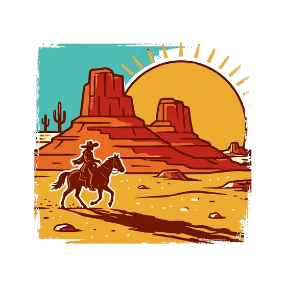 Mounted Rider Beside Twin Buttes