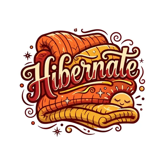 Hibernate Lettering on Folded Blankets