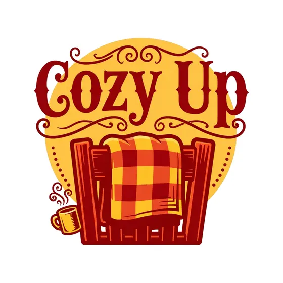 Red Chair With Plaid Throw and Mug