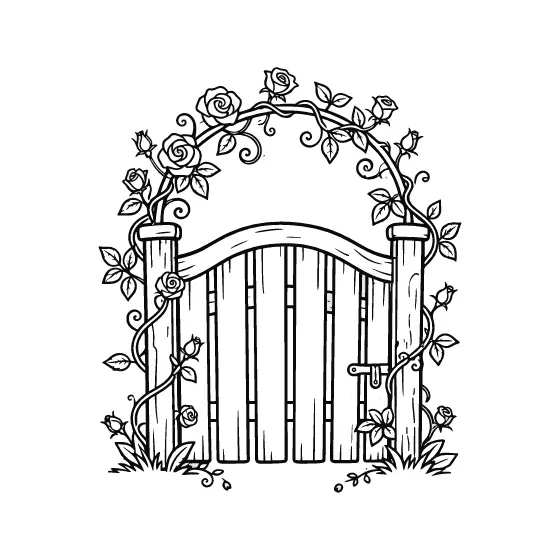Rose Garden Gate With Arch