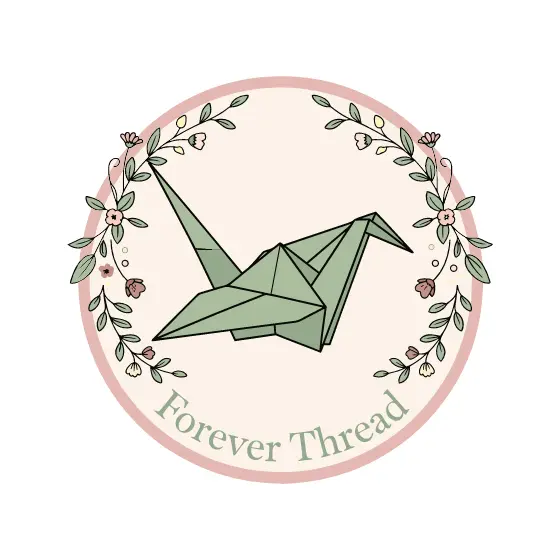 Sage Crane Badge with Blush Frame