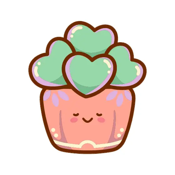 Kawaii Succulent In Peach Pot