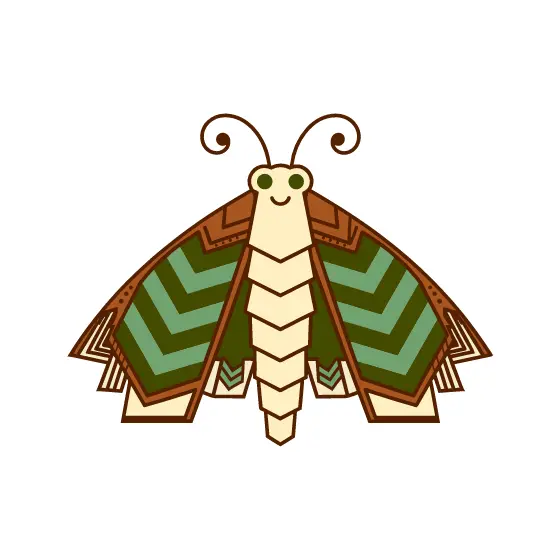 Geometric Chevron Moth With Curled Antennae