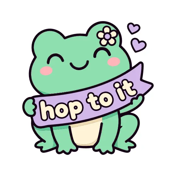 Frog With Flower And Hearts