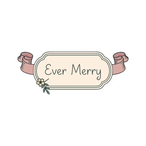 Rounded Ever Merry Ribbon Banner