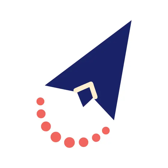 Navy Plane Icon With Curved Trail