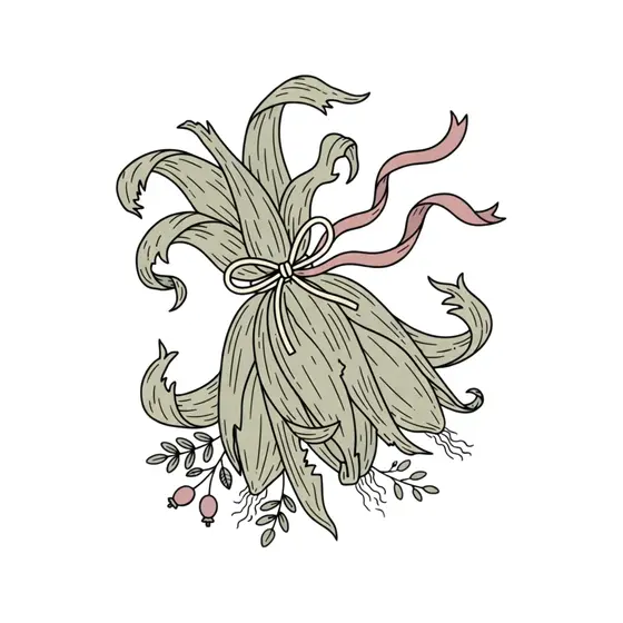 Corn Husk Sheaf with Fluttering Ribbon