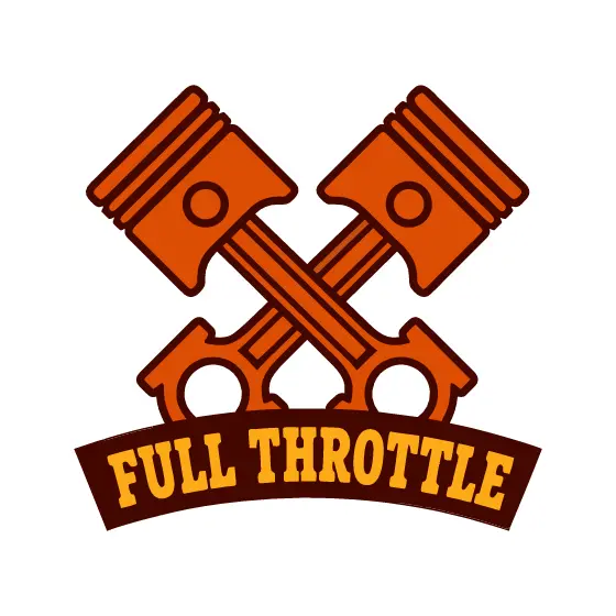 Orange Crossed Pistons Full Throttle Badge