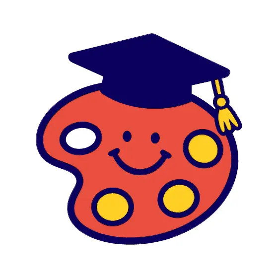 Red Paint Palette With Navy Cap