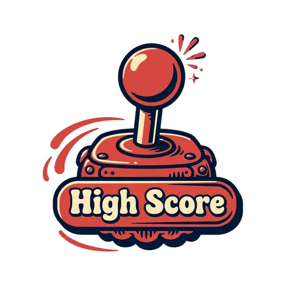 Red Arcade Joystick With High Score Banner