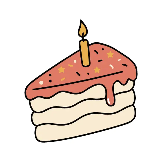 Birthday Cake Slice With Candle