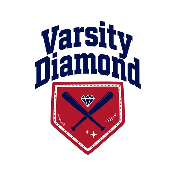 Varsity Diamond Navy Plate With Bats
