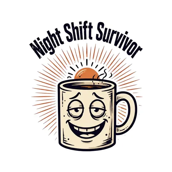 Bleary-Eyed Grinning Mug With Sunrise