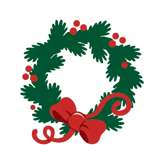 Pine Wreath With Tilted Red Bow