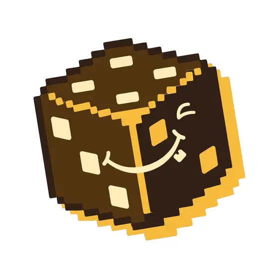 Pixel Dice With Winking Smile