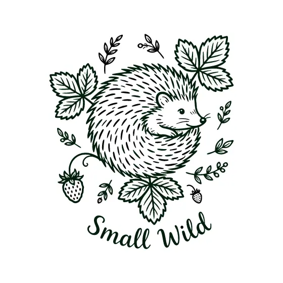 Hedgehog Facing Right with Sprigs