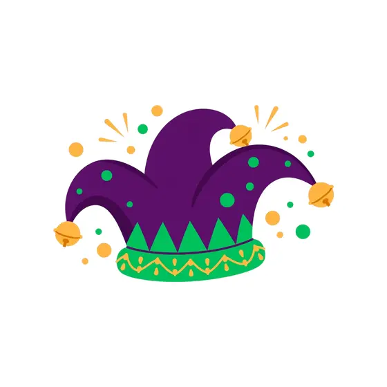 Purple Jester Hat With Gold Bells