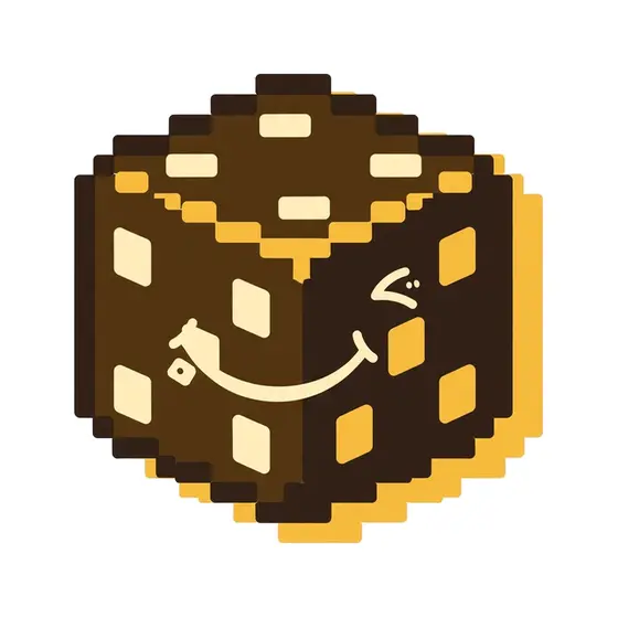 Pixel Dice With Smirking Grin