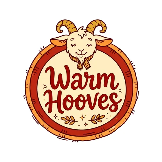 Warm Hooves Goat Badge in Red Ring