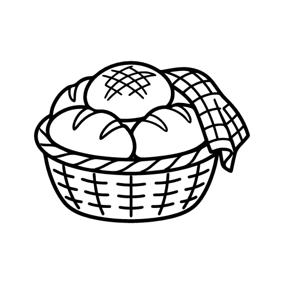 Crosshatched Bread Basket With Checkered Towel
