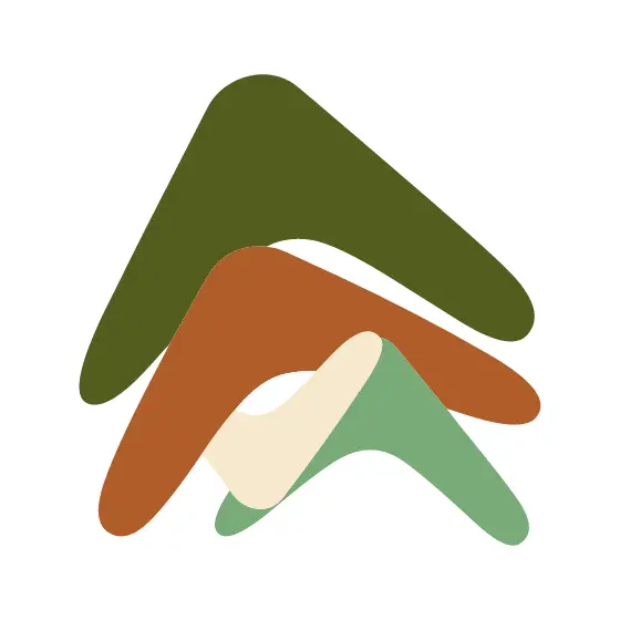 Overlapping Boomerang Shapes in Earth Tones