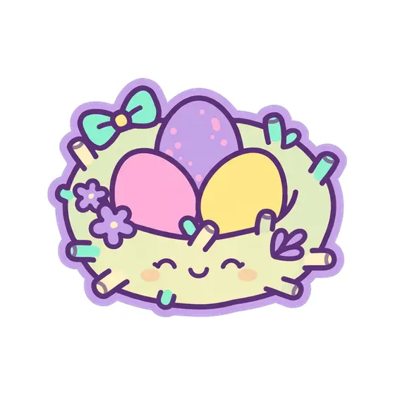 Lavender Egg Nest With Mint Bow