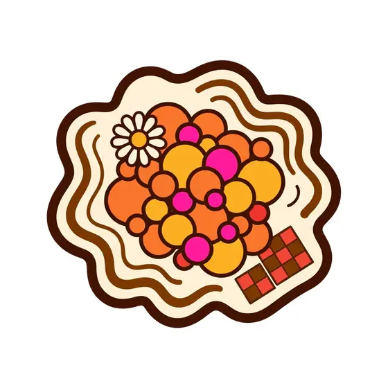 Orange Bubble Cluster Groovy Sticker