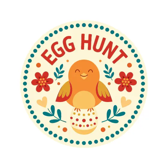 Cheerful Yellow Bird With Painted Egg