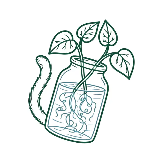 Rooting Pothos With Cat Tail