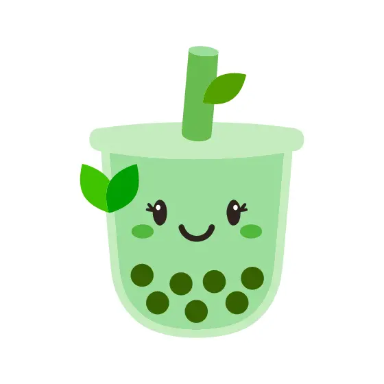 Happy Green Tea Boba Cup