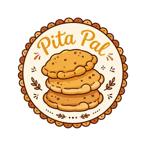 Orange Pita Pal Badge Scalloped Border