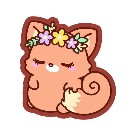 Sleepy Fox Wearing Flower Crown