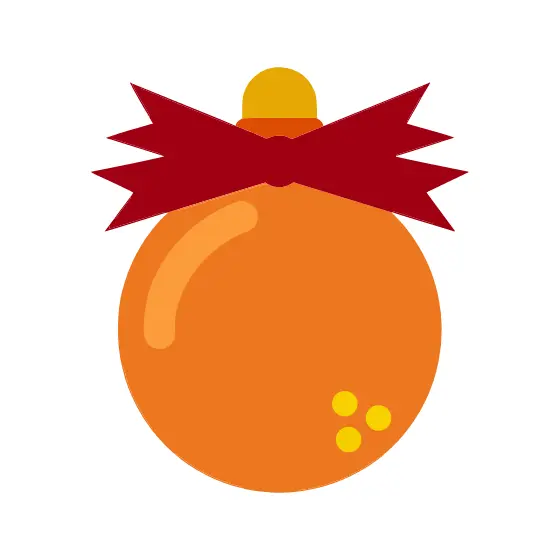 Orange Bauble With Angled Bow