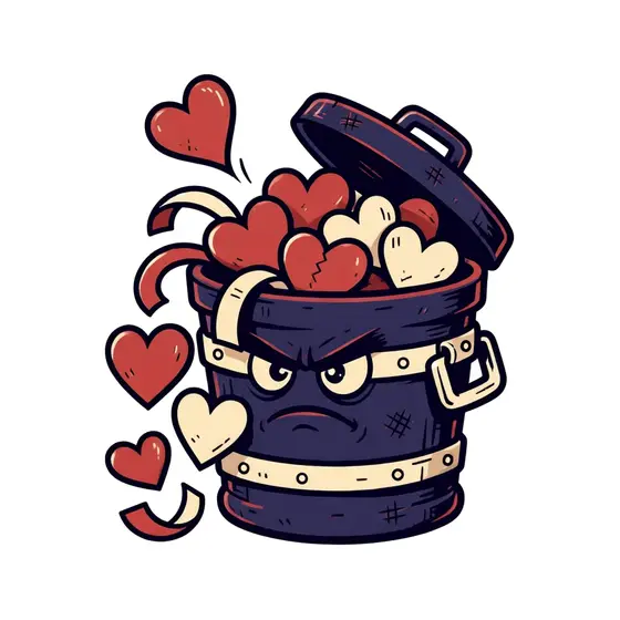 Trash Can With Belt And Heart Spill