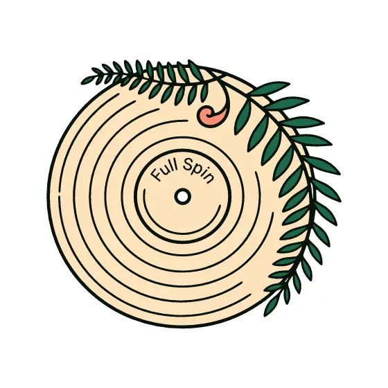 Vinyl Record With Fern Sprig