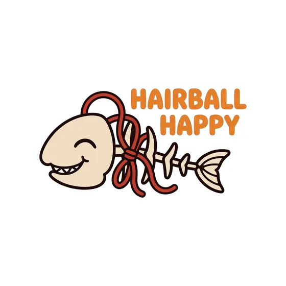 Hairball Happy Fish Skeleton with Yarn